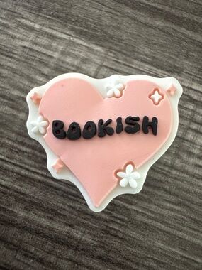 BOOKISH PINK Heart Shoe Charm CROCS Jibbitz 5/$20